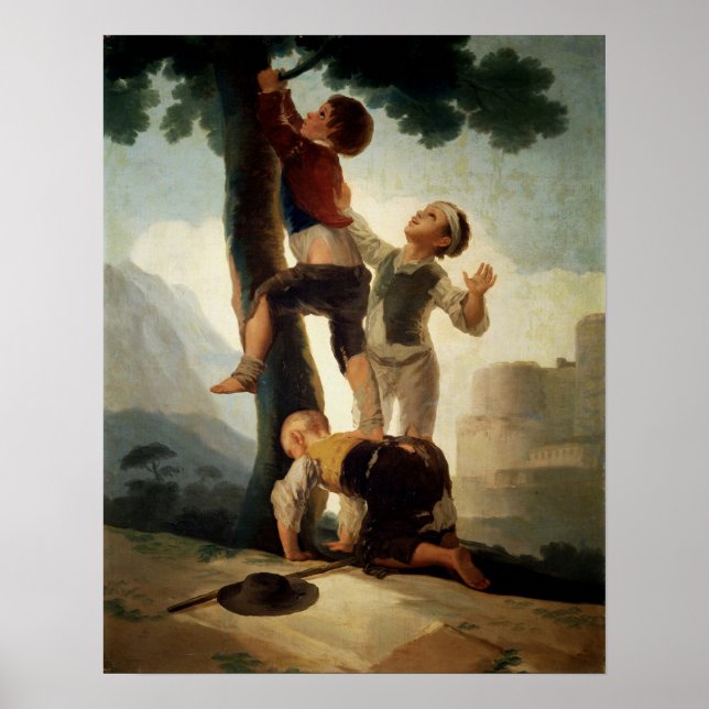 Póster Goya - Árbol de escalada de niños 1791 (Frente)