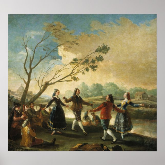 Póster Goya - Baile De Majos A Orillas De Manzanares 1777 (Frente)