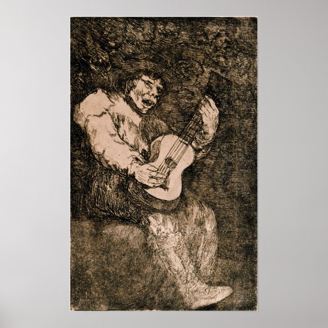 Póster Goya - Cantante ciego 1820 (Frente)