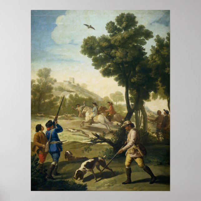 Póster Goya - Caza de codornices 1775 (Frente)
