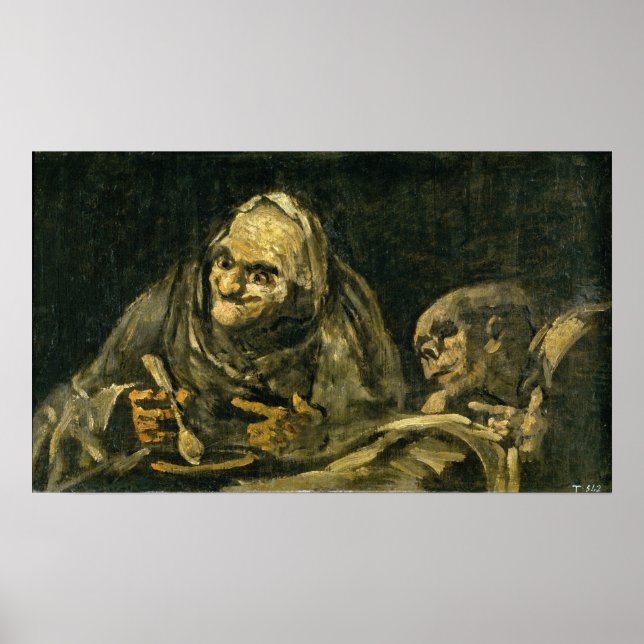 Póster Goya - Dos viejos comiendo 1821 (Frente)