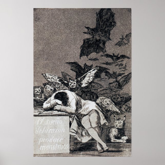 Póster Goya - El Sueño De La Razón Produce Monstruos 1799 (Frente)