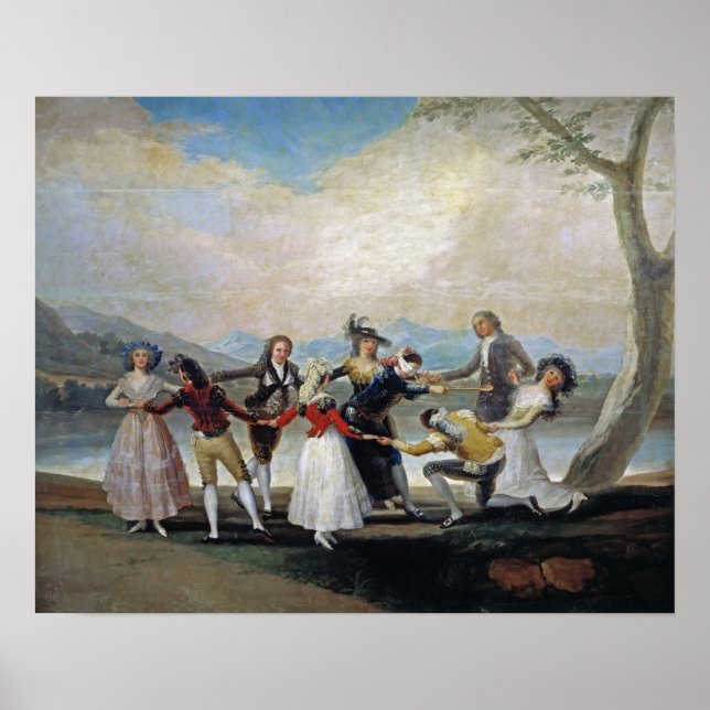 Póster Goya - Juego de la gallina ciega 1788 (Frente)
