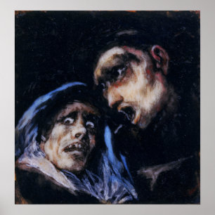 Póster Goya - Monje hablando con una anciana