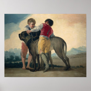 Póster Goya - Niños Con Mastiff 1786