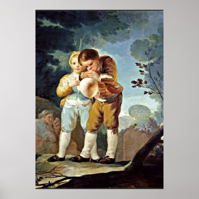Póster Goya - Niños inflando globos (Frente)