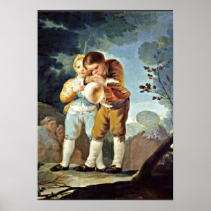 Póster Goya - Niños inflando globos