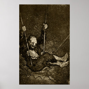 Póster Goya - Viejo columpiándose 1820