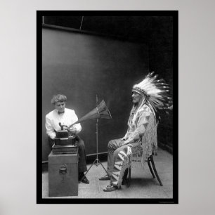 Póster Grabación de la voz de un indio Blackfoot 1909