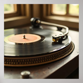 Póster Grabación de vinilo con aspecto falso