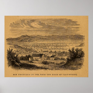 Póster Grabado antiguo San Francisco