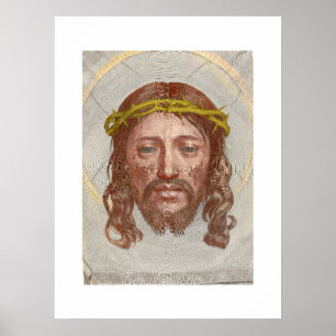 Póster Grabado de la cara de Cristo de Claude Mellan de 1