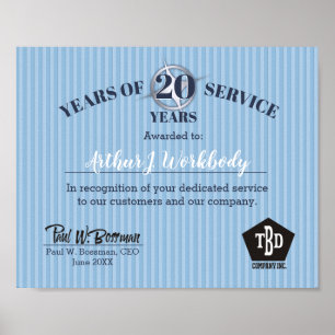 Póster Grabado en relieve de stripes empleado del certifi