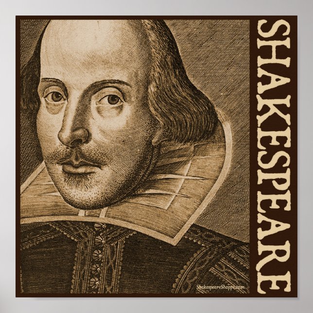 Póster Grabados Shakespeare Droeshout (Frente)