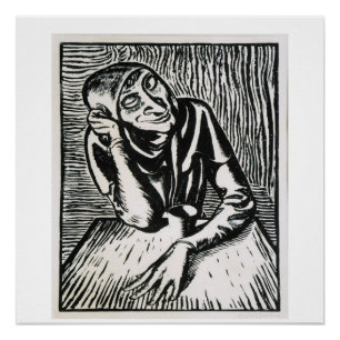 Póster Grabar en madera medieval