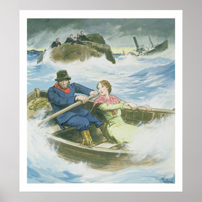 Póster Grace Darling y su padre rescatándonos (Frente)