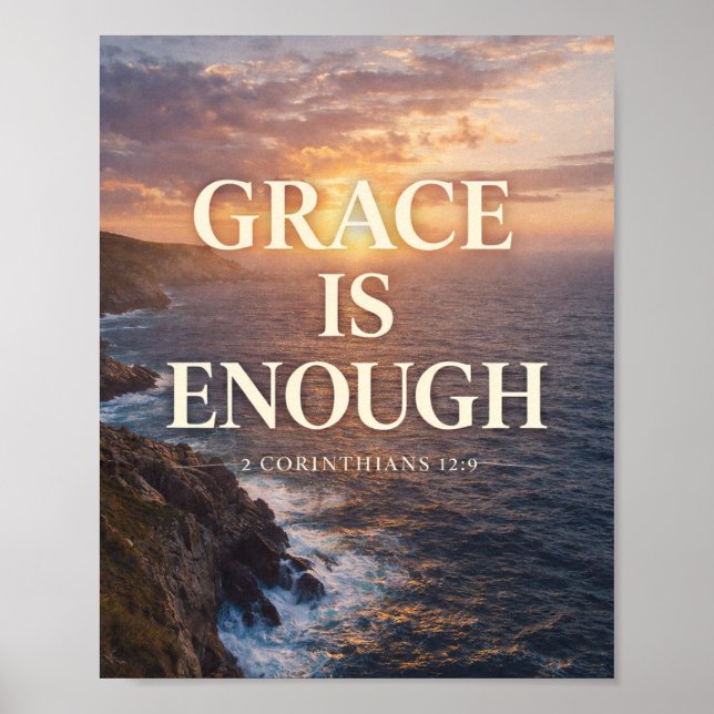 Póster Grace Is Enough Ocean Sunrise Wall Art (Frente)
