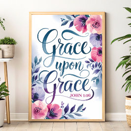 Póster Grace Upon Grace Christian Wall Art Imprimir