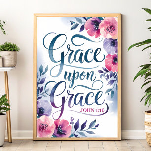 Póster Grace Upon Grace Christian Wall Art Imprimir