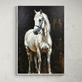 Póster Graceful Radiance: Elegante caballo blanco