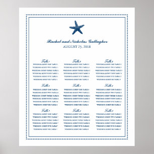 Póster Graceful Starfish Azul Navy 20 x 24