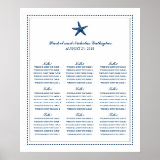 Póster Graceful Starfish Azul Navy 20 x 24