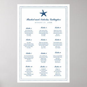 Póster Graceful Starfish Azul Navy 24 x 36