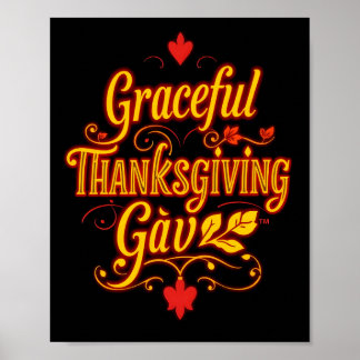 Póster Graceful Thanksgiving Gav – Warm Autumn Typography