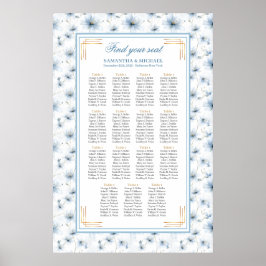 Póster Graceful Watercolor Pastel Azul