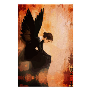 Póster Gracia Caída – Reflexión del Ángel Melancólico