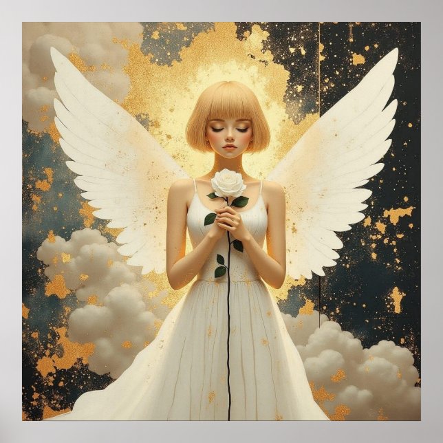 Póster Gracia Celestial | Ángel Hermoso y Rosa  (Frente)