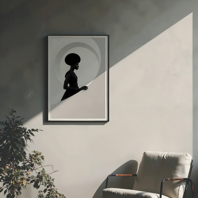 Póster Gracia geométrica: perfil de moda monocromo (Subido por el creador)