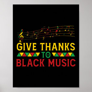 Póster Gracias A Black Music Black - History Month J