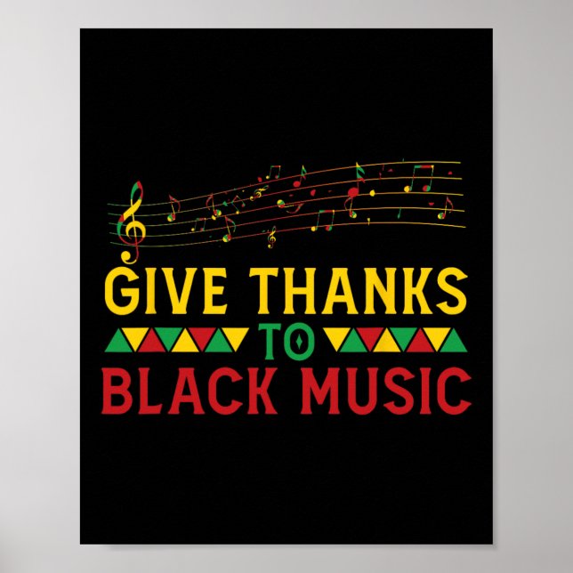 Póster Gracias A Black Music Black - History Month J (Frente)