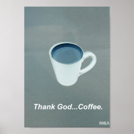 Póster Gracias a Dios Café Blanco y Azul