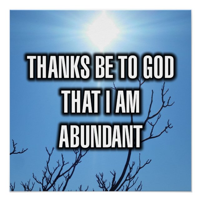 Póster Gracias a Dios Que Soy Abundante (Anverso)