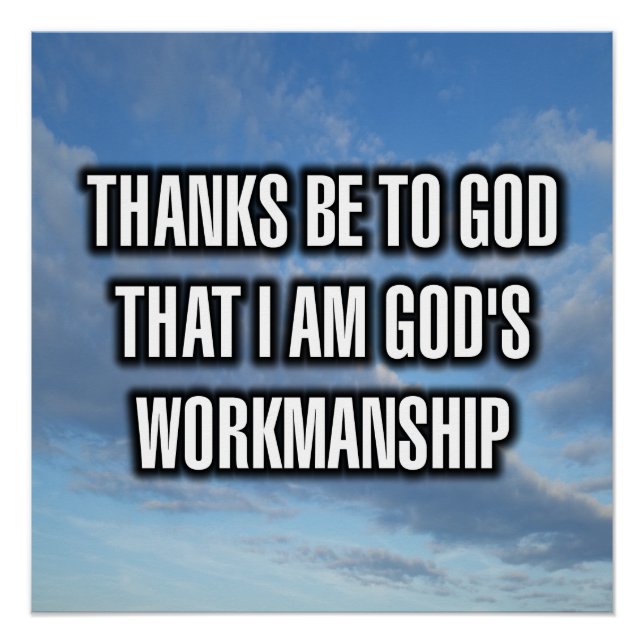 Póster Gracias a Dios que soy la obra de Dios (Anverso)