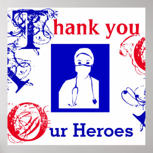 PÓSTER GRACIAS A ENFERMERAS, MÉDICAS, PRIMEROS RESPONSABL