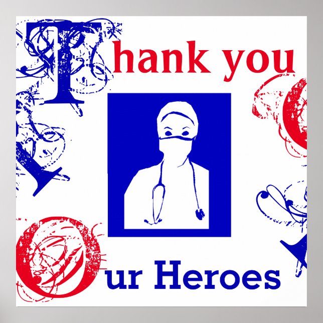 PÓSTER GRACIAS A ENFERMERAS, MÉDICAS, PRIMEROS RESPONSABL (Frente)