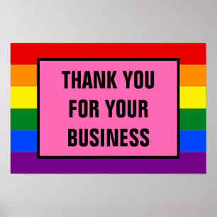 Póster Gracias a los clientes LGBT de negocios Orgullo Ar