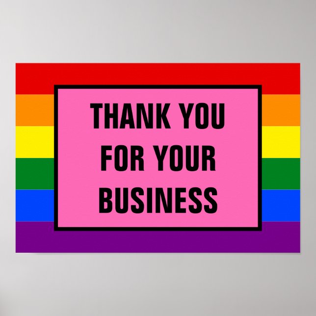 Póster Gracias a los clientes LGBT de negocios Orgullo Ar (Frente)
