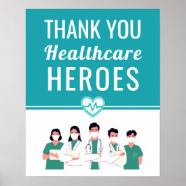 Póster Gracias a los trabajadores de la salud Poster de R