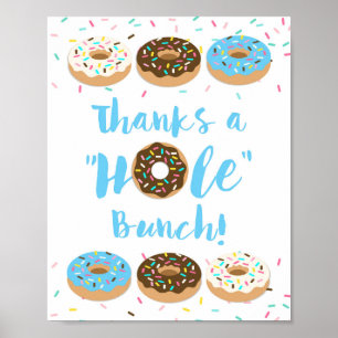 Póster Gracias a un Rótulo Hole Bunch Blue Donut Favor