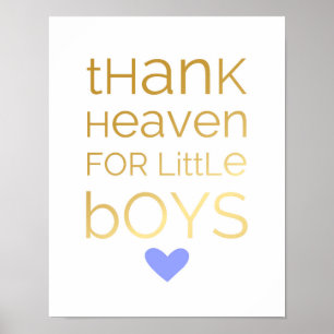 Póster Gracias al cielo por los niños pequeños - Azul - P