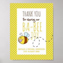 Póster Gracias BA-BEE Baby Shower Yellow Polkadot