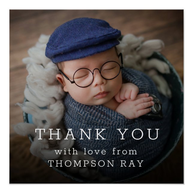 Póster Gracias bebé regalo de recién nacido moderno (Anverso)