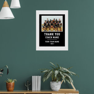 Póster Gracias Coach Team Name Photo