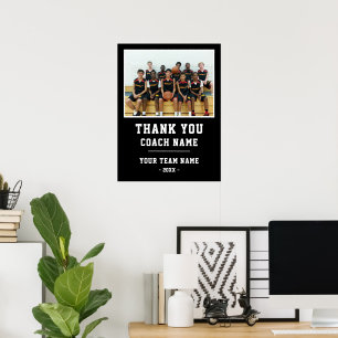 Póster Gracias Coach Team Name Photo
