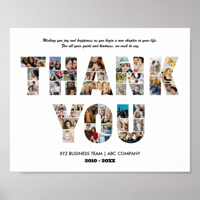 Póster Gracias Collage de fotos Coworker Adiós Retirado (Frente)