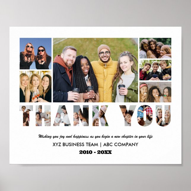 Póster Gracias Collage de fotos, Fiesta de Jubilación de  (Frente)